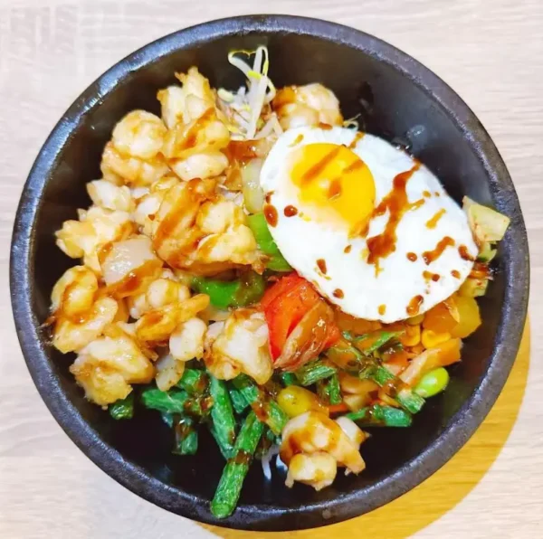 Bibimbap Kung Pao Garnalen